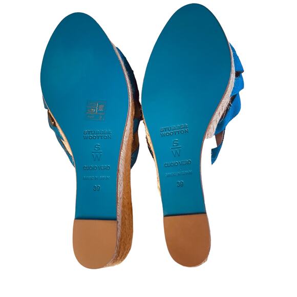 Stubbs & Wootton Grace Espadrille Sandal Blue Size 39 / 8 - Picture 9 of 11